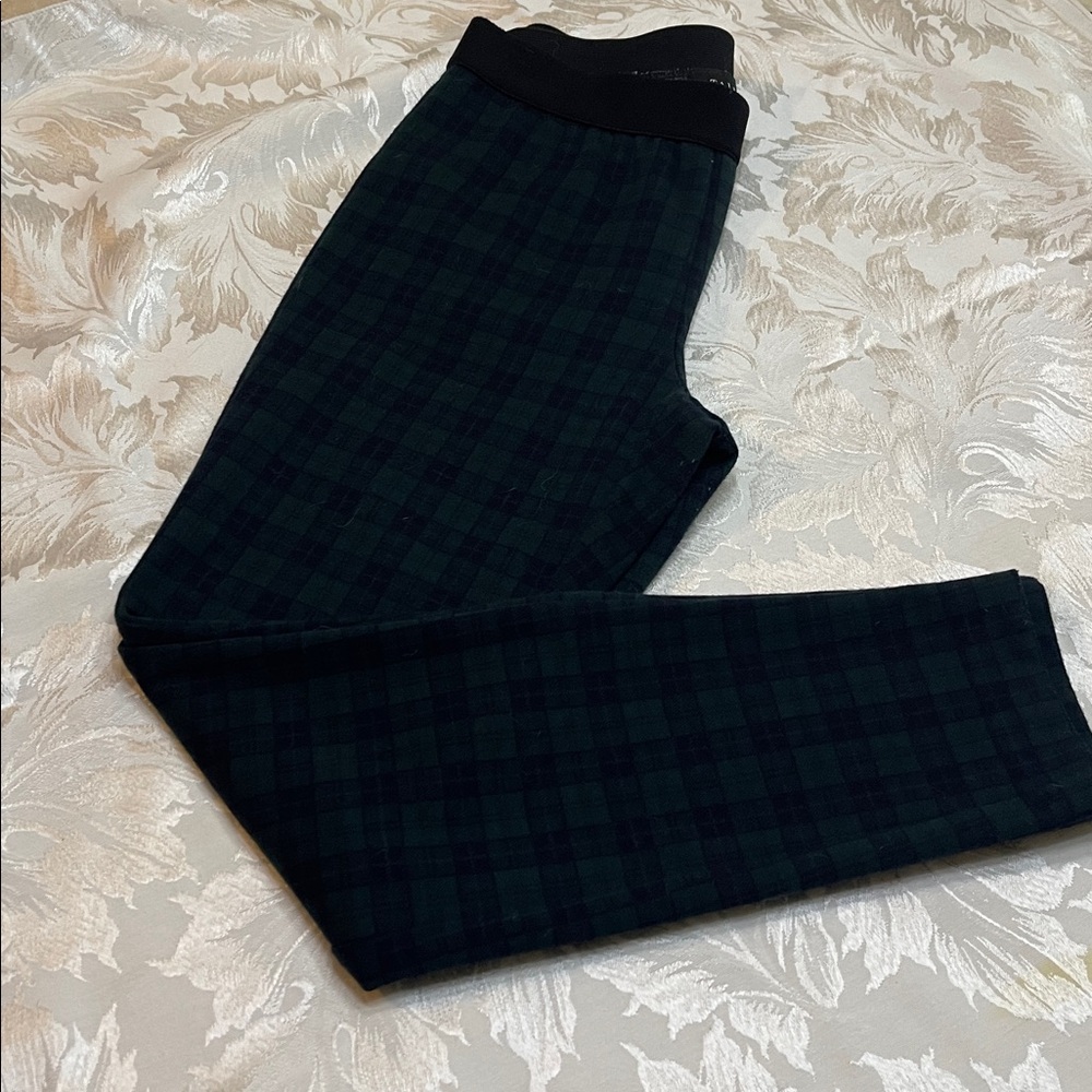 Talbots Black and Green Plaid pants , size 2P